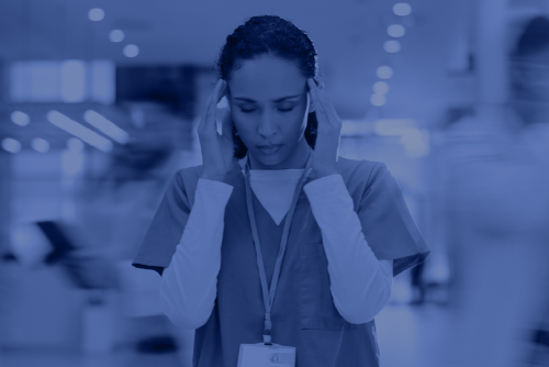 Perfusionist experiencing stress in a clinical setting.